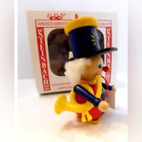 VINTAGE Steinbach Christmas Band French Horn Player Wooden Ornament - Picture 2 of 7